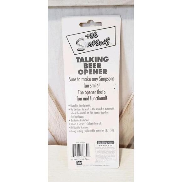 Vintage The Simpsons Homer Talking Beer Bottle Opener 2004 Red NIB Untested - Picture 2 of 2